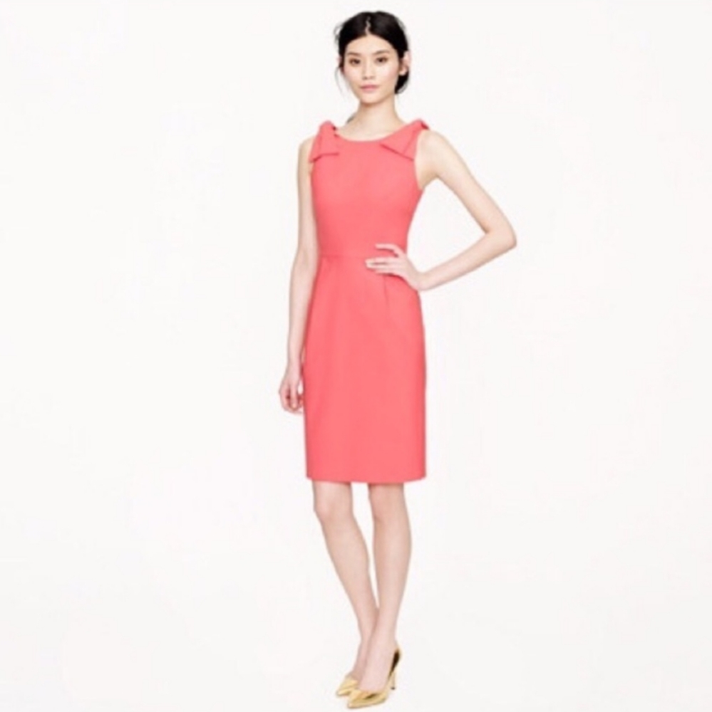 J. Crew Pink Origami Bow Sheath Dress Size 0